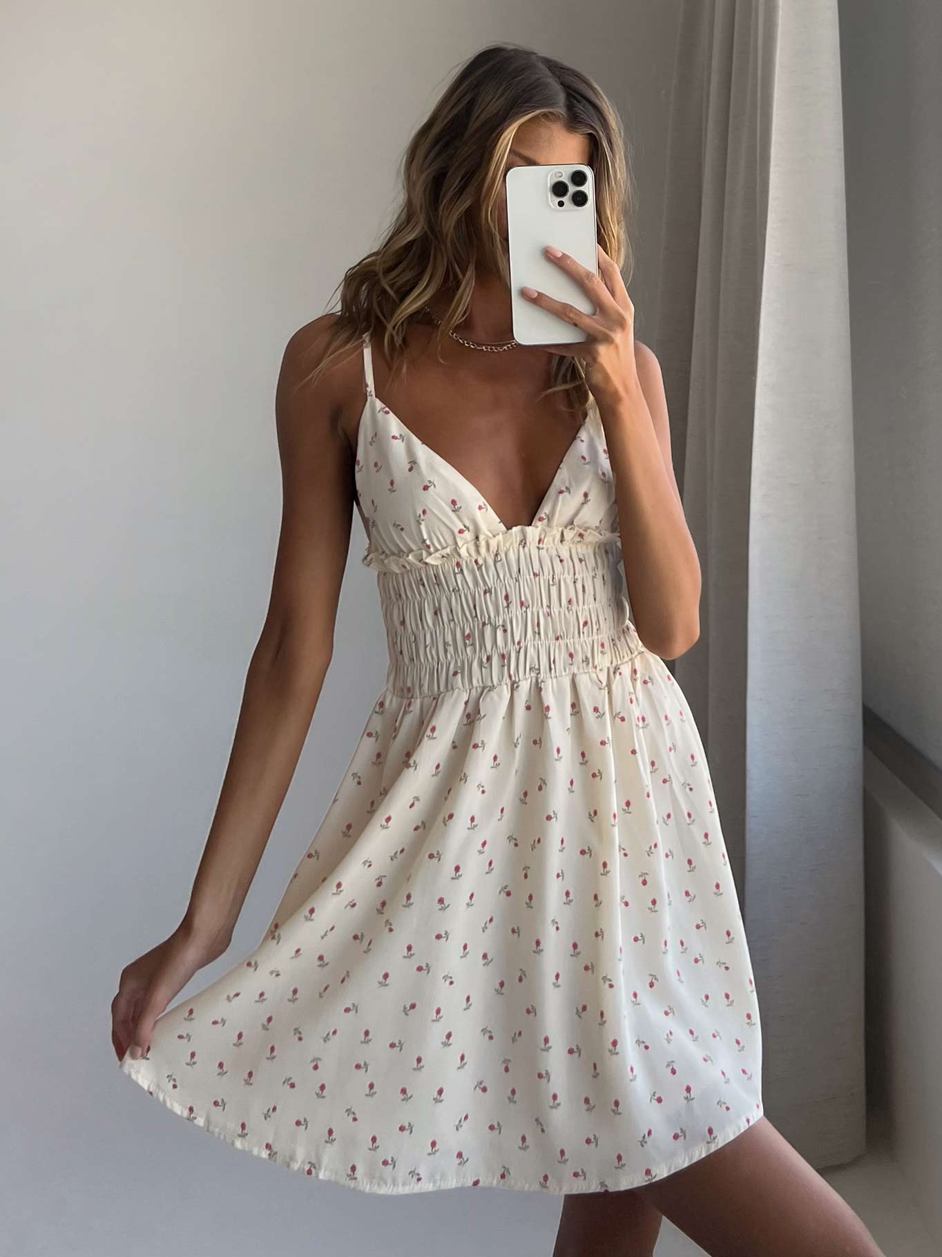 Roza Mini Dress Beige