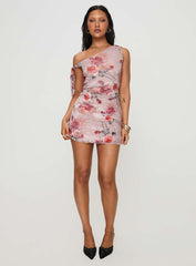 Music Up Asymmetrical Mini Dress Multi