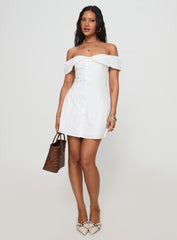 Cerilla Off Shoulder Mini Dress White