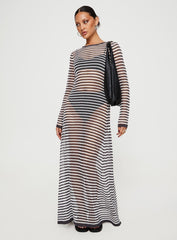 Ikaris Long Sleeve Maxi Dress Grey / White