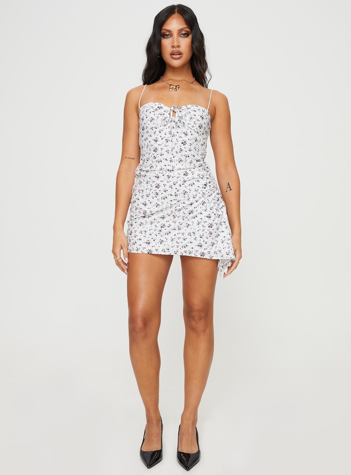 Brigitte Mini Dress White / Floral