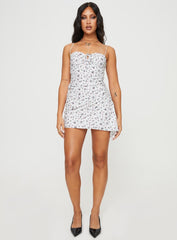 Brigitte Mini Dress White / Floral
