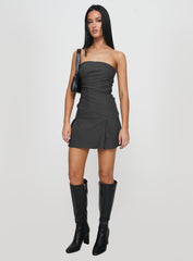Belleza Strapless Mini Dress Slate Grey