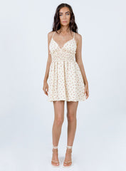 Roza Mini Dress Beige Petite