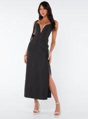 Risha Corset Midi Dress Black