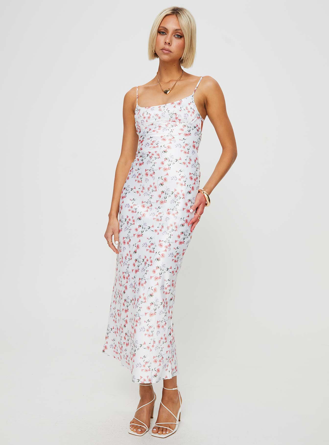 Mortica Maxi Dress White / Floral