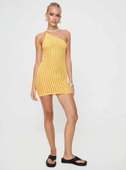 Voyage Crochet Mini Dress Yellow