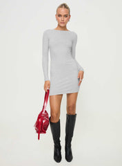 Lex Long Sleeve Mini Dress Grey Marle