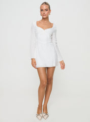 Lyna Long Sleeve Mini Dress White