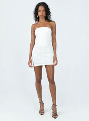 Brea Strapless Mini Dress White