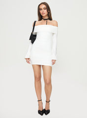 Hernan Off The Shoulder Mini Dress White