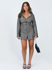 Anni Pin Stripe Mini Dress Grey
