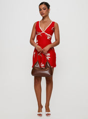 Juli Mini Dress Red Floral