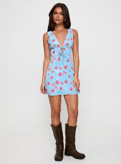 Pink Skies Mini Dress Blue