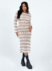 Leah Knit Midi Dress Beige