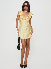 Butacup Frill Mini Dress Yellow