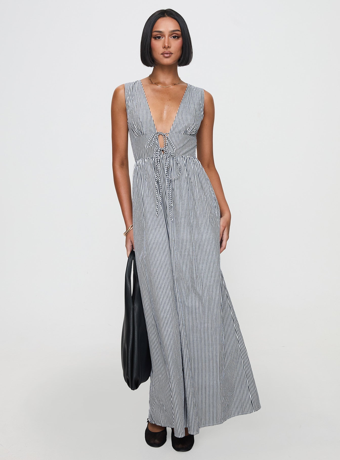Pokey Maxi Dress Black / White Stripe Petite