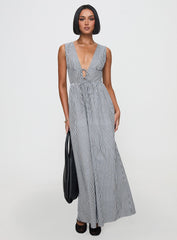 Pokey Maxi Dress Black / White Stripe Petite