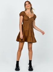 Daniela Mini Dress Chocolate Brown