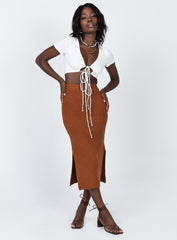 Zanna Midi Skirt Brown