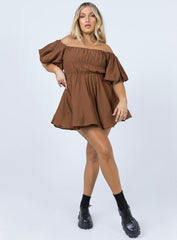 Halton Mini Dress Brown