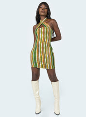 Paradise Fever Mini Dress Brown Multi