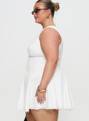 Composure Pleat Mini Dress White Curve