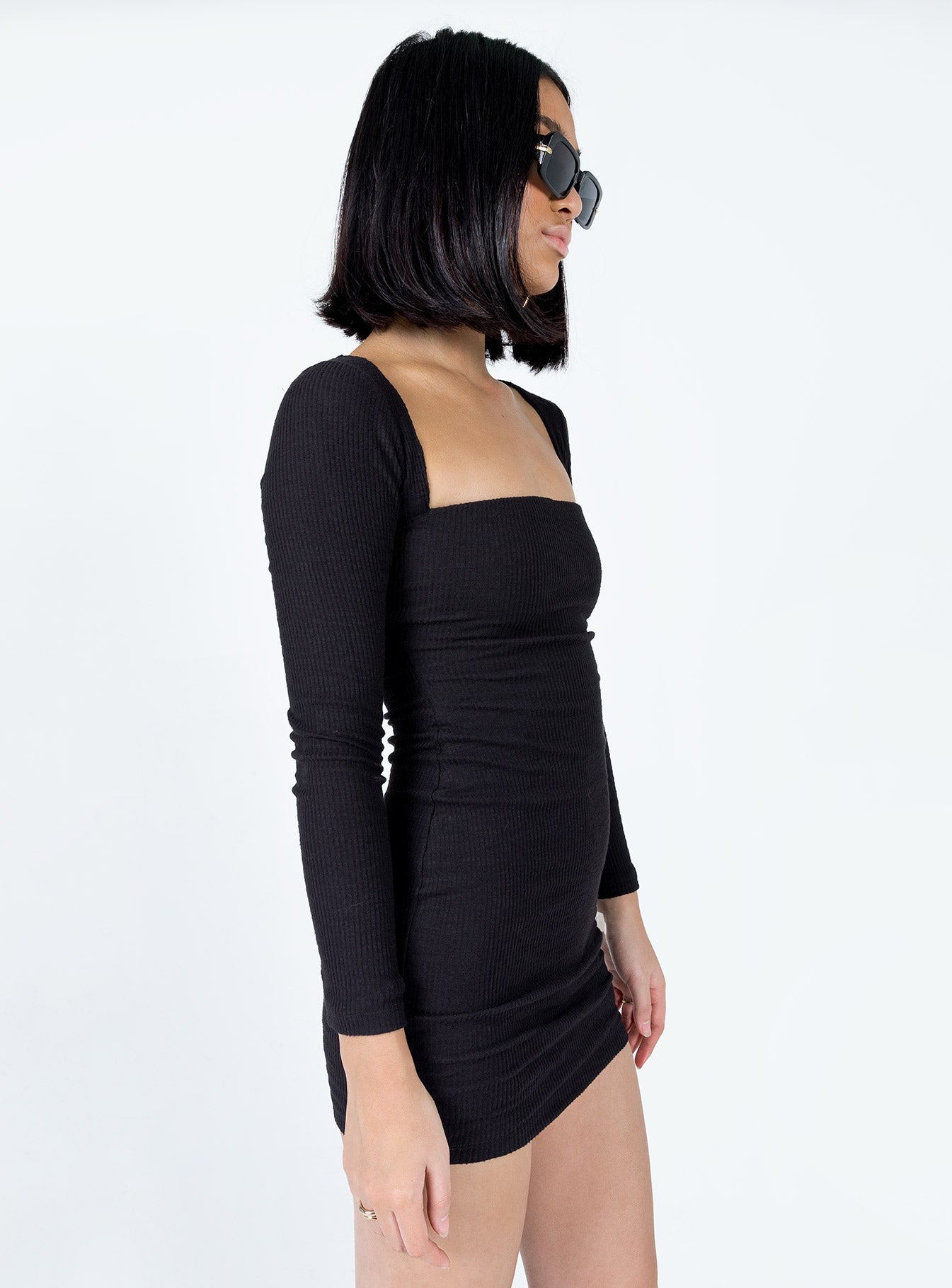 Melbourne Long Sleeve Mini Dress Black