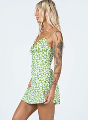 Tasmin Mini Dress Green Floral