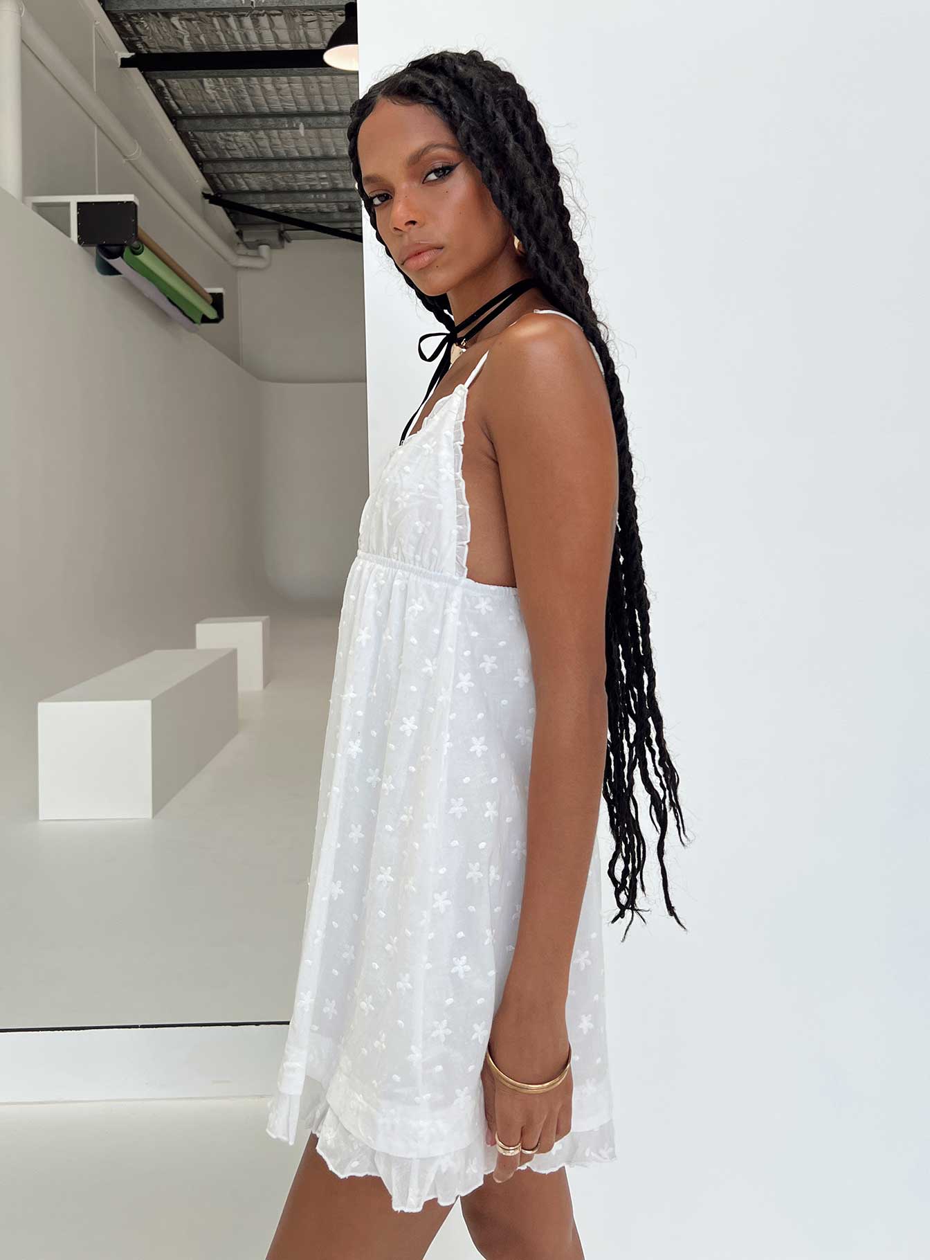 Leander Mini Dress White