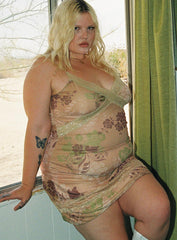Dance Free Mini Dress Multi / Green Curve