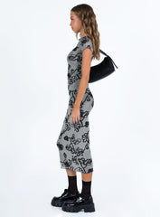 Maruza Midi Dress Grey Floral