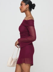 Consideration Mini Dress Burgundy