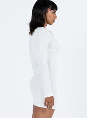 Millard Long Sleeve Mini Dress White