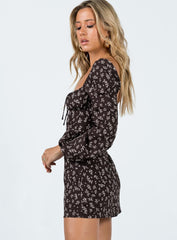 Lyndon Long Sleeve Mini Dress Brown