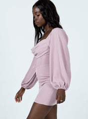 Lillie Long Sleeve Mini Dress Pink