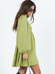 Lorna Long Sleeve Mini Dress Sage