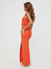 Lysandre Crochet Maxi Dress Orange