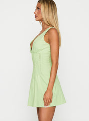 Austria Drop Waist Mini Dress Green