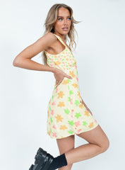 Calan Mini Dress Spliced Floral