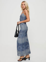 Scottson Mesh Maxi Dress Blue