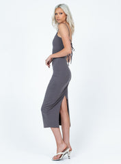 Elle Open Back Maxi Dress Grey