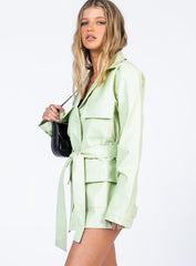Carter PU Coat Green