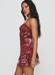 Hellita Mini Dress Red Floral