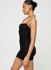 Darvit Lace Mini Dress Black