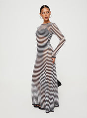 Ikaris Long Sleeve Maxi Dress Grey / White