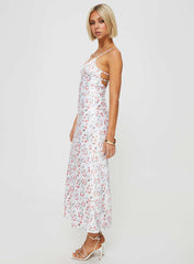 Mortica Maxi Dress White / Floral