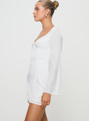 Lyna Long Sleeve Mini Dress White
