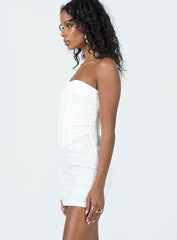 Brea Strapless Mini Dress White