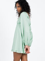 Empress Of Love Long Sleeve Mini Dress Sage